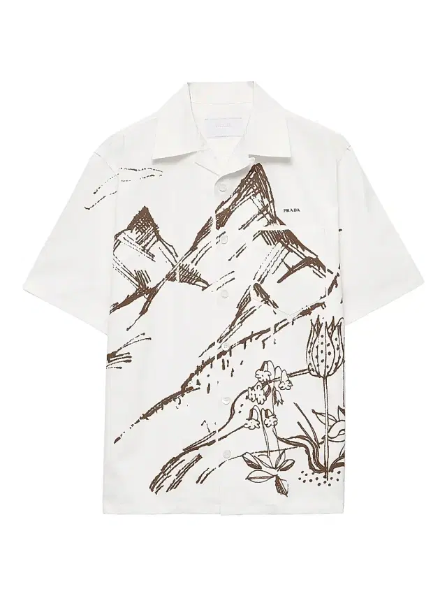 Men's Printed Cotton Bowling Shirt