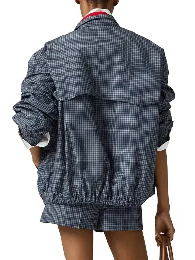Miu Miu Women's Checked Technical Fabric Blouson Jacket | Thumbnail 3