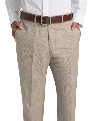 Emporio Armani Men's Textured Virgin Wool Trousers - Tan - Size 36 | Thumbnail 6 Emporio Armani Men's Textured Virgin Wool Trousers - Tan - Size 36 | Thumbnail 6