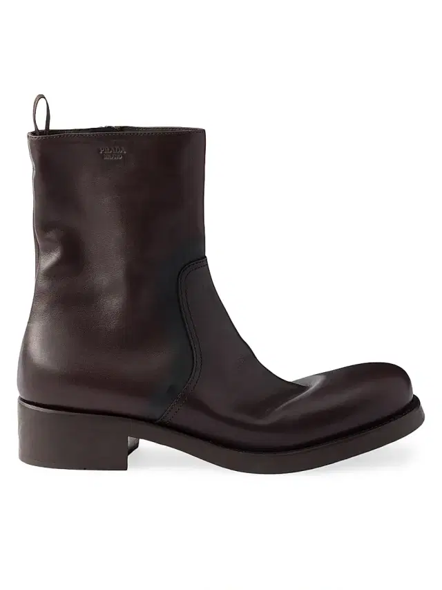 Women's Leather Mid-Calf Boots - Brown