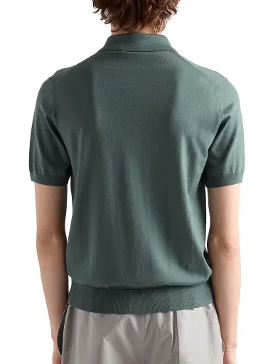 Prada Men's Superfine Wool Polo Shirt | Thumbnail 3