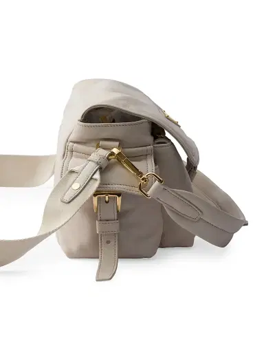 Prada Women's Medium Explore Nappa Leather Shoulder Bag with Flap - Beige Khaki | Thumbnail 5 Prada Women's Medium Explore Nappa Leather Shoulder Bag with Flap - Beige Khaki | Thumbnail 5