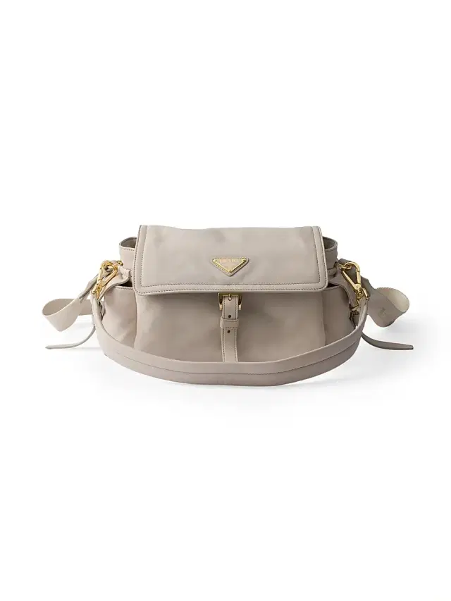 Prada Women's  Explore Nappa Leather Shoulder Bag with Flap - Beige Khaki