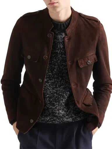 Prada Men's Suede Jacket - Brown - Size 44 | Thumbnail 2 Prada Men's Suede Jacket - Brown - Size 44 | Thumbnail 2