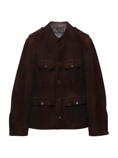 Prada Men's Suede Jacket - Brown - Size 44 | Thumbnail 1 Prada Men's Suede Jacket - Brown - Size 44 | Thumbnail 1