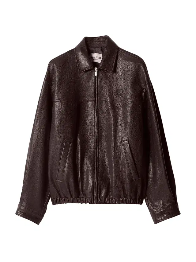 Miu Miu Women's Leather Blouson Jacket - Brown