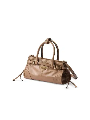 Prada Women's Bonnie Leather Mini Top Handle Bag Brown | Thumbnail 2 Prada Women's Bonnie Leather Mini Top Handle Bag Brown | Thumbnail 2