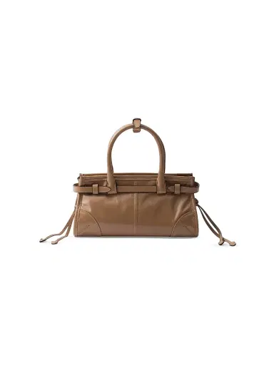 Prada Women's Bonnie Leather Mini Top Handle Bag Brown | Thumbnail 3 Prada Women's Bonnie Leather Mini Top Handle Bag Brown | Thumbnail 3