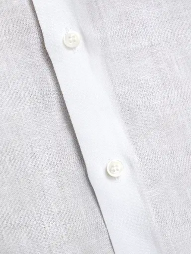 Giorgio Armani Men's Solid Linen Shirt | Thumbnail 7 Giorgio Armani Men's Solid Linen Shirt | Thumbnail 7
