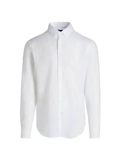 Giorgio Armani Men's Solid Linen Shirt | Thumbnail 1 Giorgio Armani Men's Solid Linen Shirt | Thumbnail 1