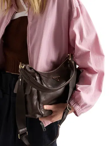 Prada Women's Large Explore Nappa Leather Shoulder Bag - Dark Brown | Thumbnail 3 Prada Women's Large Explore Nappa Leather Shoulder Bag - Dark Brown | Thumbnail 3