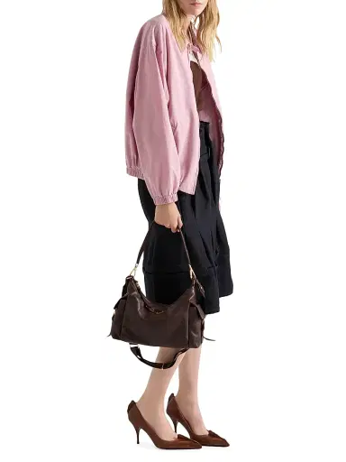 Prada Women's Large Explore Nappa Leather Shoulder Bag - Dark Brown | Thumbnail 1 Prada Women's Large Explore Nappa Leather Shoulder Bag - Dark Brown | Thumbnail 1