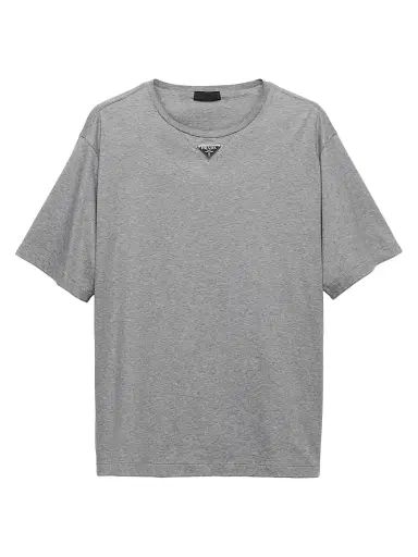 Prada Men's Cotton T-Shirt - Grey | Thumbnail 1