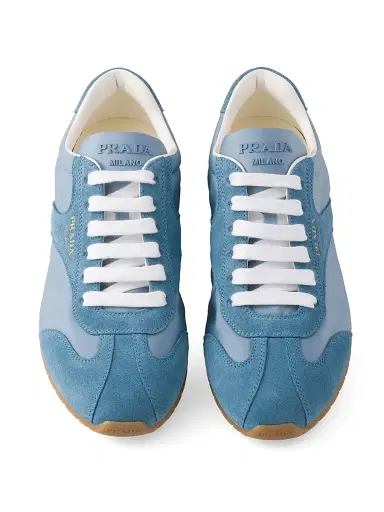 Prada Women's Re-Nylon and Suede Sneakers - Blue | Thumbnail 4 Prada Women's Re-Nylon and Suede Sneakers - Blue | Thumbnail 4