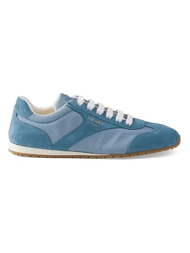 Prada Women's Re-Nylon and Suede Sneakers - Blue | Thumbnail 1 Prada Women's Re-Nylon and Suede Sneakers - Blue | Thumbnail 1