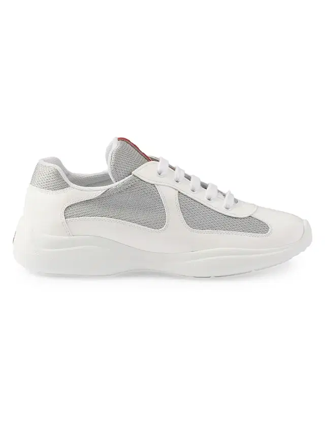 Prada Women's America's Cup Biker Fabric Sneakers - White