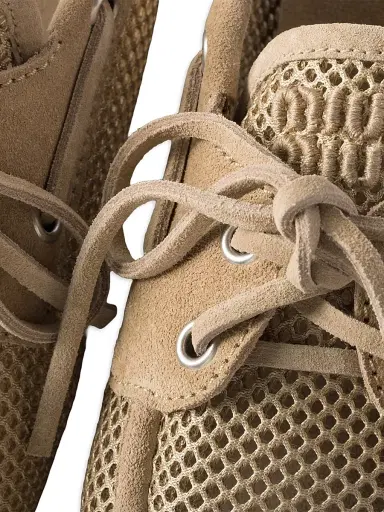 Miu Miu Women's Mesh and Suede Boat Loafers - Beige Khaki | Thumbnail 3