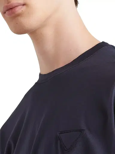 Prada Men's Cotton T-Shirt - Blue - Size Medium | Thumbnail 3 Prada Men's Cotton T-Shirt - Blue - Size Medium | Thumbnail 3