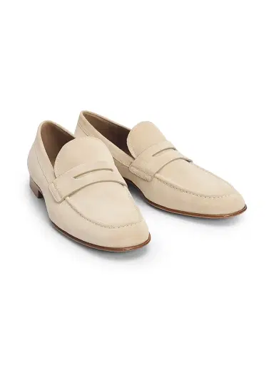 Gianvito Rossi Men's Full-Grain Leather Penny Loafers - Dune | Thumbnail 4 Gianvito Rossi Men's Full-Grain Leather Penny Loafers - Dune | Thumbnail 4