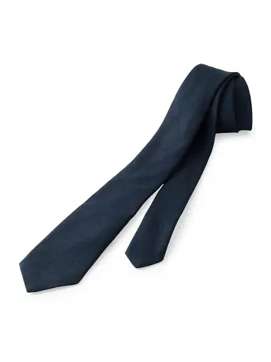Prada Men's Silk and Linen Tie - Dark Blue | Thumbnail 2