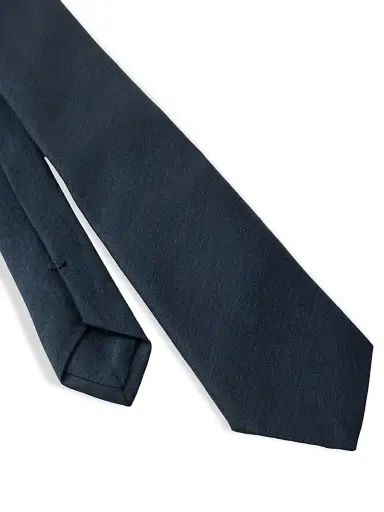 Prada Men's Silk and Linen Tie - Dark Blue | Thumbnail 3