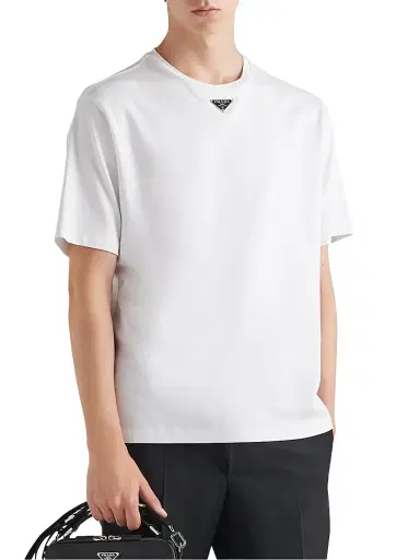 Prada Men's Cotton T-Shirt - White - Size Medium | Thumbnail 2