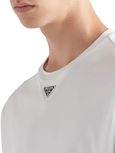 Prada Men's Cotton T-Shirt - White - Size Medium | Thumbnail 4