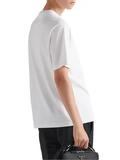 Prada Men's Cotton T-Shirt - White - Size Medium | Thumbnail 5