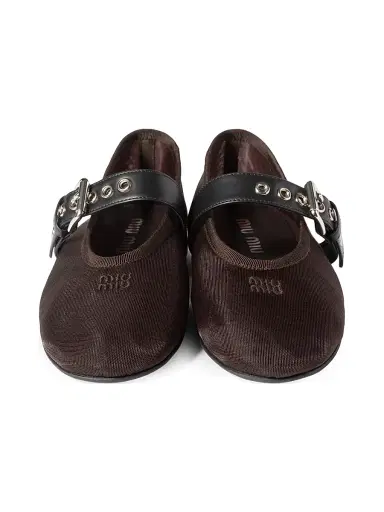 Miu Miu Women's Mesh Fabric Ballerinas - Brown - Size 11 | Thumbnail 2 Miu Miu Women's Mesh Fabric Ballerinas - Brown - Size 11 | Thumbnail 2