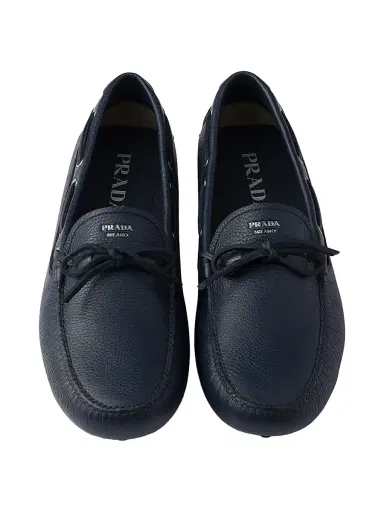 Prada Men's Leather Driving Shoe - Blue | Thumbnail 3 Prada Men's Leather Driving Shoe - Blue | Thumbnail 3