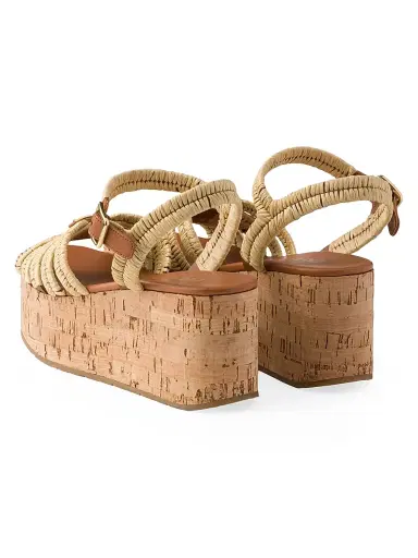 Prada Women's Crochet Platform Sandals - Beige Khaki - Size 11 | Thumbnail 2