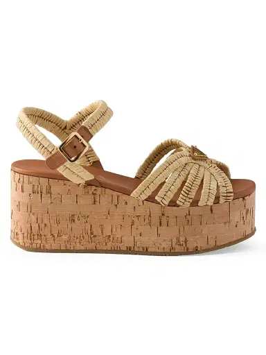 Prada Women's Crochet Platform Sandals - Beige Khaki - Size 11 | Thumbnail 1