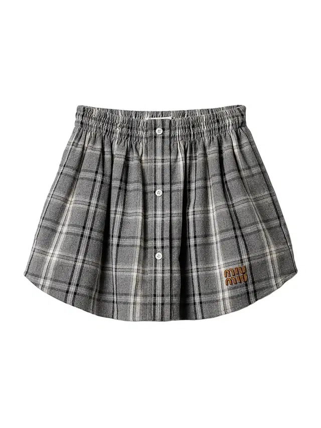 Miu Miu Women's Checked Flannel Mini Skirt - Grey