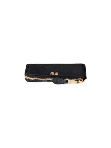 Miu Miu Women's Leather Pouch Card Holder - Black | Thumbnail 3 Miu Miu Women's Leather Pouch Card Holder - Black | Thumbnail 3