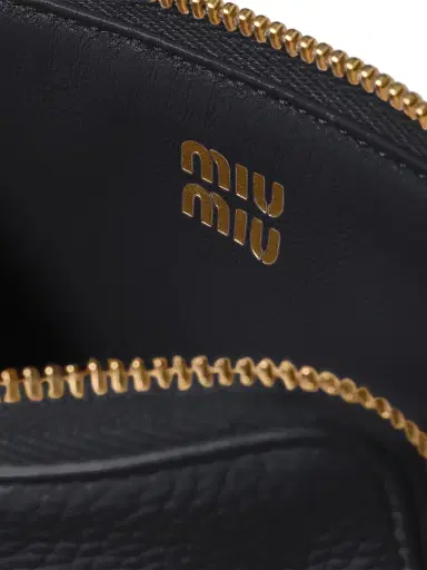 Miu Miu Women's Leather Pouch Card Holder - Black | Thumbnail 4 Miu Miu Women's Leather Pouch Card Holder - Black | Thumbnail 4