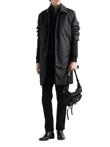 Prada Men's Cotton Fleece Zipper Jacket with Re-Nylon Details - Black - Size XXL | Thumbnail 6 Prada Men's Cotton Fleece Zipper Jacket with Re-Nylon Details - Black - Size XXL | Thumbnail 6