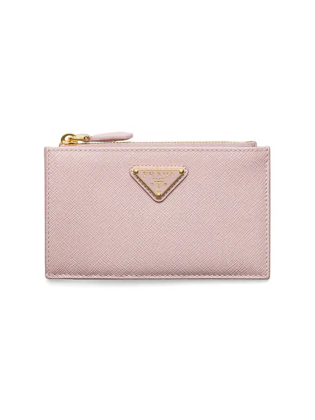 Prada Women's Printed Saffiano Leather Card Holder - Pink Gold