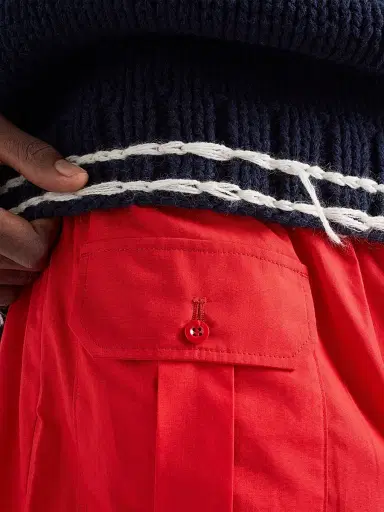 Prada Men's Cotton Poplin Bermuda Shorts - Red | Thumbnail 4
