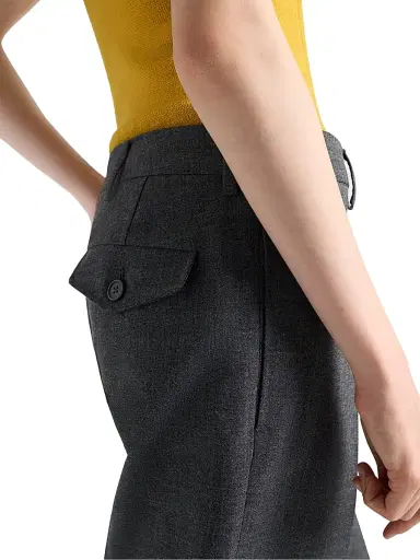 Prada Women's Rush Stitch Pants - Grey | Thumbnail 6