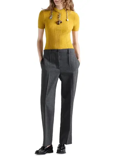 Prada Women's Rush Stitch Pants - Grey | Thumbnail 7