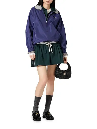 Miu Miu Women's Cotton Jersey Mini-Skirt - Green - Size XS | Thumbnail 2 Miu Miu Women's Cotton Jersey Mini-Skirt - Green - Size XS | Thumbnail 2