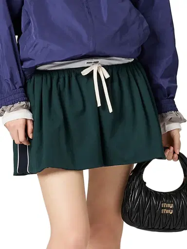 Miu Miu Women's Cotton Jersey Mini-Skirt - Green - Size XS | Thumbnail 3 Miu Miu Women's Cotton Jersey Mini-Skirt - Green - Size XS | Thumbnail 3