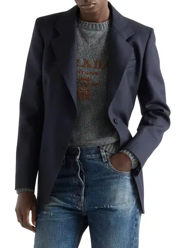 Prada Women's Cashmere and Wool Crew-Neck Sweater - Dark Grey - Size 8 | Thumbnail 2