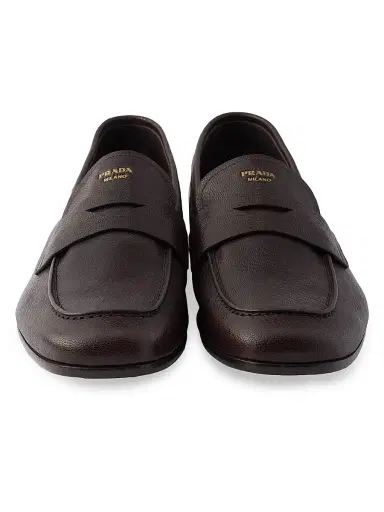 Prada Men's Leather Loafers - Brown | Thumbnail 4 Prada Men's Leather Loafers - Brown | Thumbnail 4