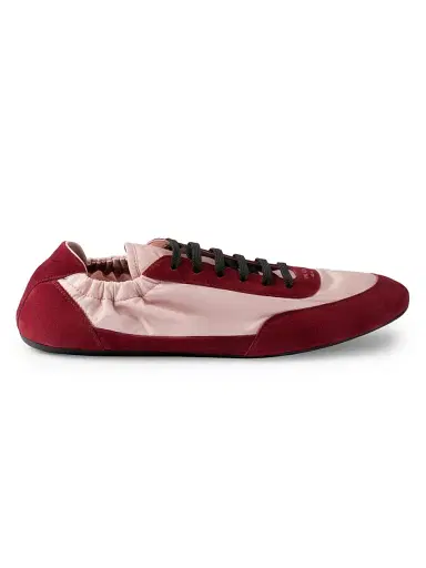 Prada Women's Collapse Suede Low-Top Sneakers - Pink - Size 10 | Thumbnail 1 Prada Women's Collapse Suede Low-Top Sneakers - Pink - Size 10 | Thumbnail 1