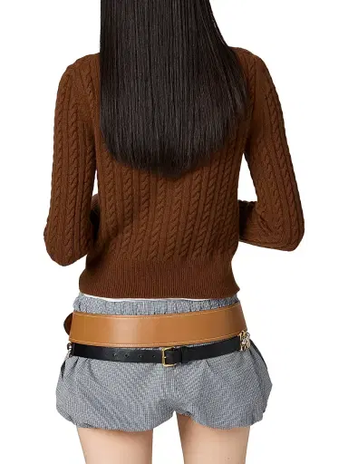 Miu Miu Women's Cable-Knit Cashmere Cardigan - Brown - Size 6 | Thumbnail 3 Miu Miu Women's Cable-Knit Cashmere Cardigan - Brown - Size 6 | Thumbnail 3