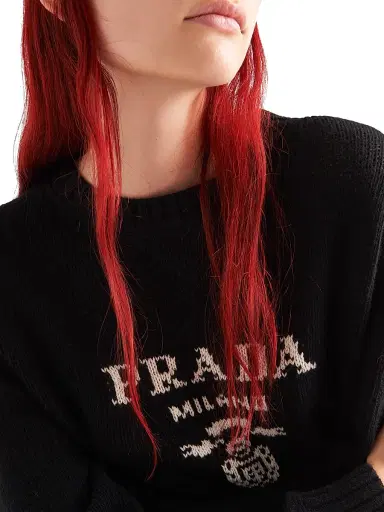 Prada Women's Cashmere and Wool Crew-Neck Sweater - Black - Size 10 | Thumbnail 4 Prada Women's Cashmere and Wool Crew-Neck Sweater - Black - Size 10 | Thumbnail 4