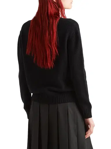 Prada Women's Cashmere and Wool Crew-Neck Sweater - Black - Size 10 | Thumbnail 5 Prada Women's Cashmere and Wool Crew-Neck Sweater - Black - Size 10 | Thumbnail 5