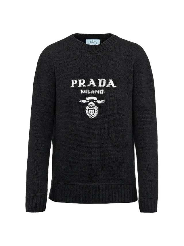 Women's Cashmere and Wool Crew-Neck Sweater - Black
