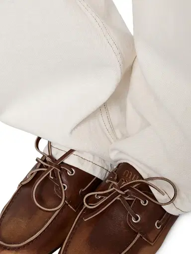 Miu Miu Women's Five-Pocket Denim Jeans - White | Thumbnail 5